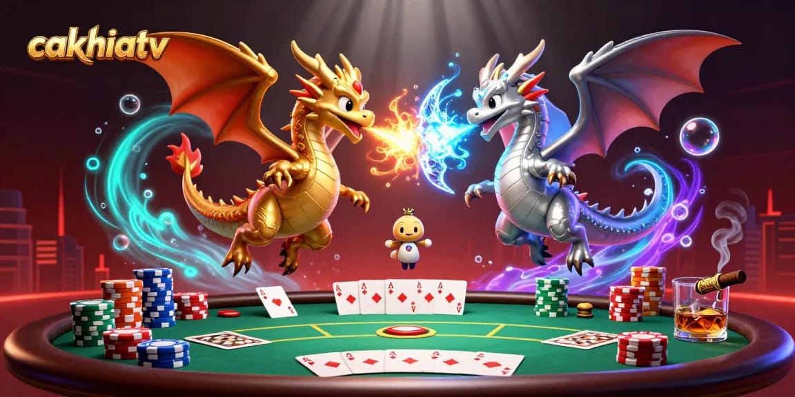 Cakhiatv showcases an intense poker scene with dragons in action, igniting thrills for gamers.