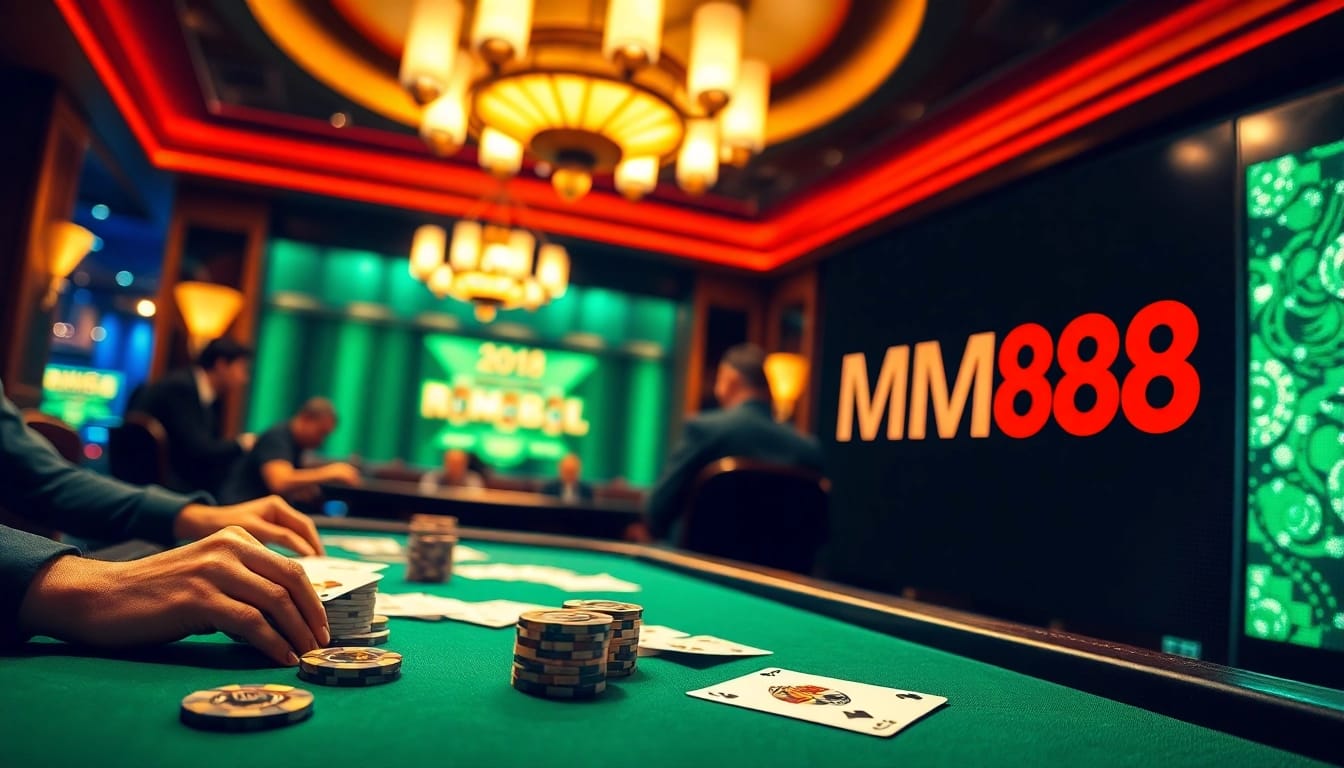 Experience the thrill of gaming at MM88 with luxurious poker chips and exciting roulette.