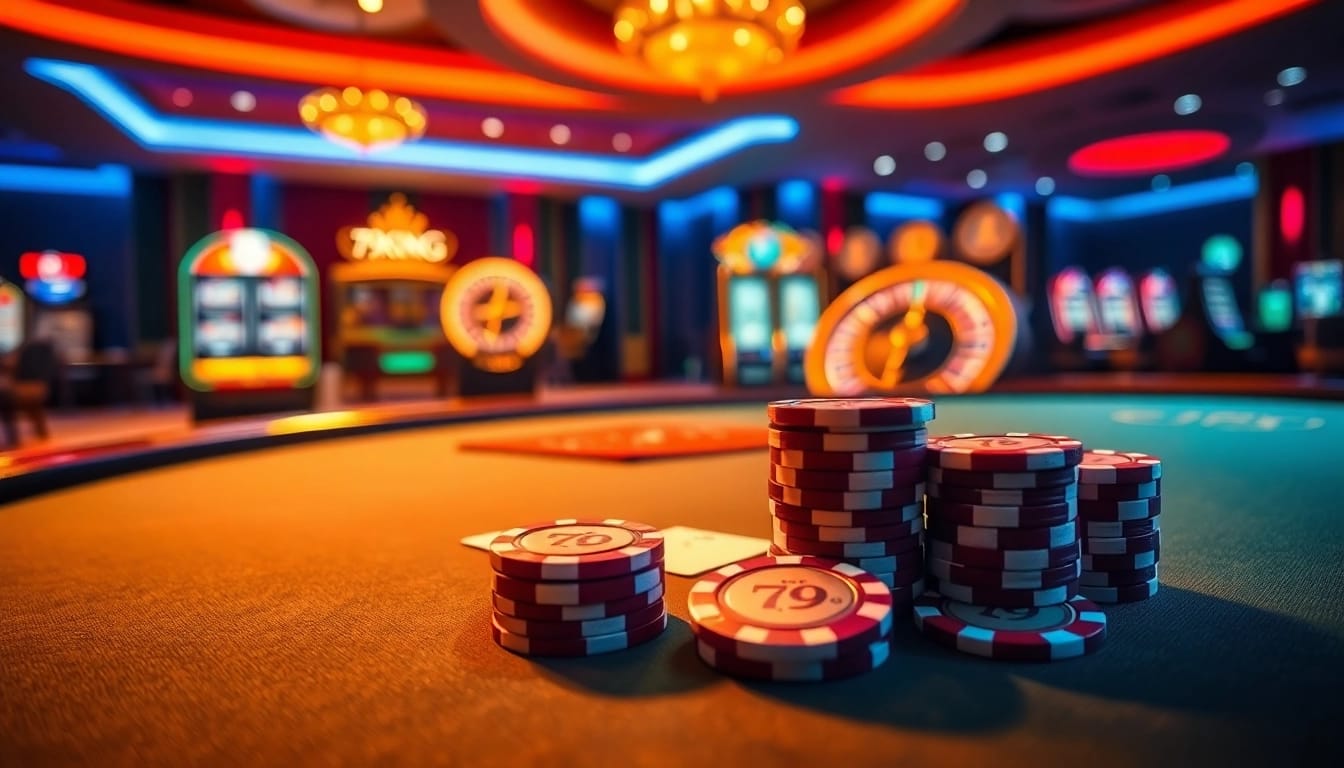 Experience the excitement of 79KING with vibrant casino games and elegant decor.
