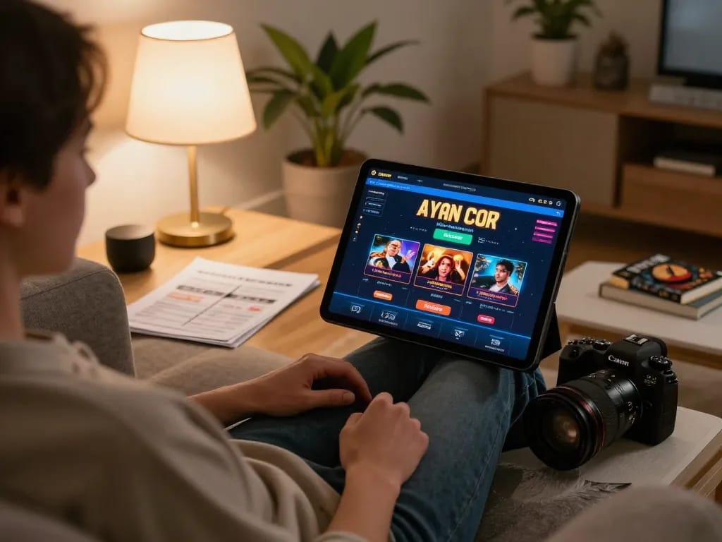Player engaged with online casino on a tablet at home, showcasing https://xx88gg.net/ as a premier gaming platform