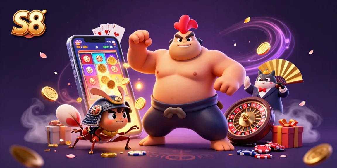 Experience the excitement of S8 slots with colorful reels and dynamic game action.