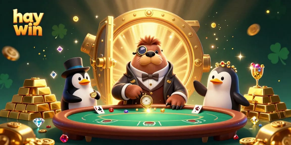 Experience the thrill of hay win as a walrus and friends bluff at an underwater poker table.