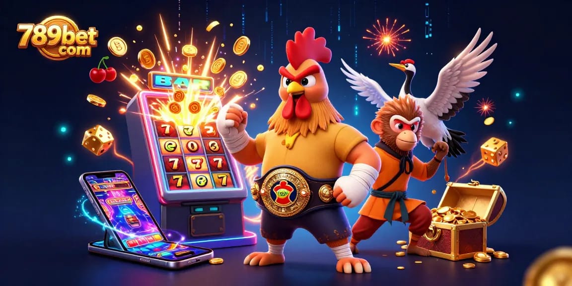 Experience thrilling wins at 789bet com with a vibrant casino scene illustrating dynamic characters and exciting gaming elements.
