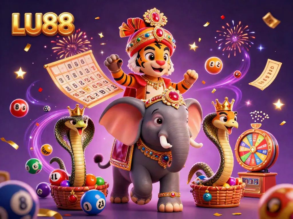 LU88 captures the excitement of online gambling with vibrant casino elements and engaging characters.
