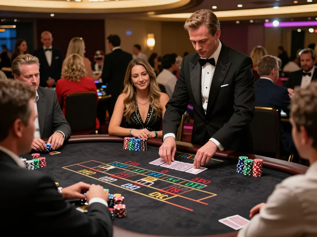 Engaging blackjack game in Australia showcasing player strategies and dealer interactions.