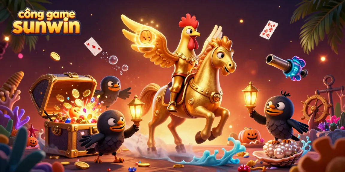 Experience the excitement of cổng game sunwin as golden rooster characters illuminate the casino landscape.