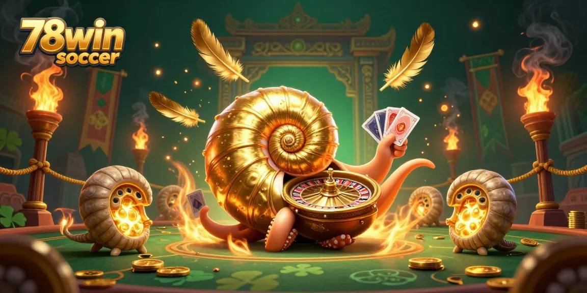Engage with 78win soccer's dynamic gaming world through this vibrant illustration of a cartoon nautilus as a roulette wheel, surrounded by glowing treasures.