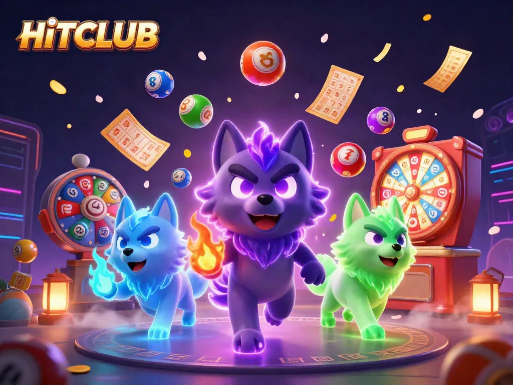 Experience the excitement of HITCLUB with dynamic lottery games and vibrant casino elements in stunning 3D.