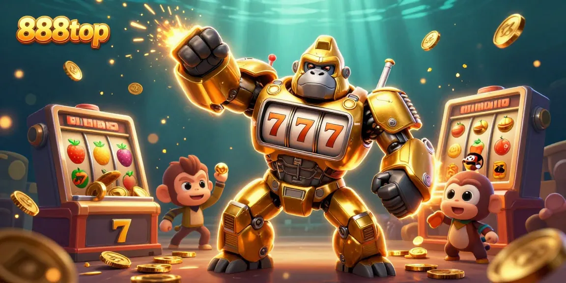 Experience thrilling action with 888top slots powered by golden gorilla mech and dynamic elements