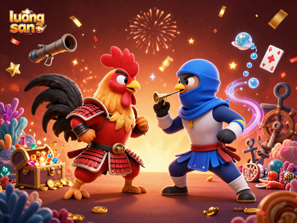 Experience fierce cockfighting action with lương sơn tv's animated roosters in vibrant detail.