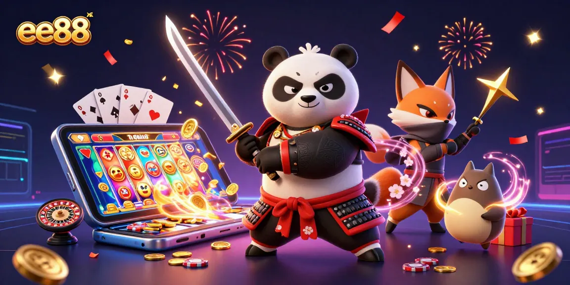 Engage with ee88's thrilling atmosphere featuring a samurai panda, ninja fox, and magical tanuki.