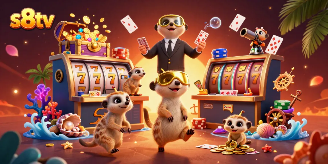 Engage with high-energy gaming action at s8tv featuring a lively meerkat casino scene.