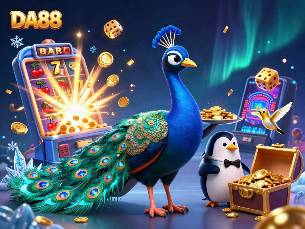 Engage with exciting DA88 gameplay featuring a vibrant casino scene displayed through 3D characters.