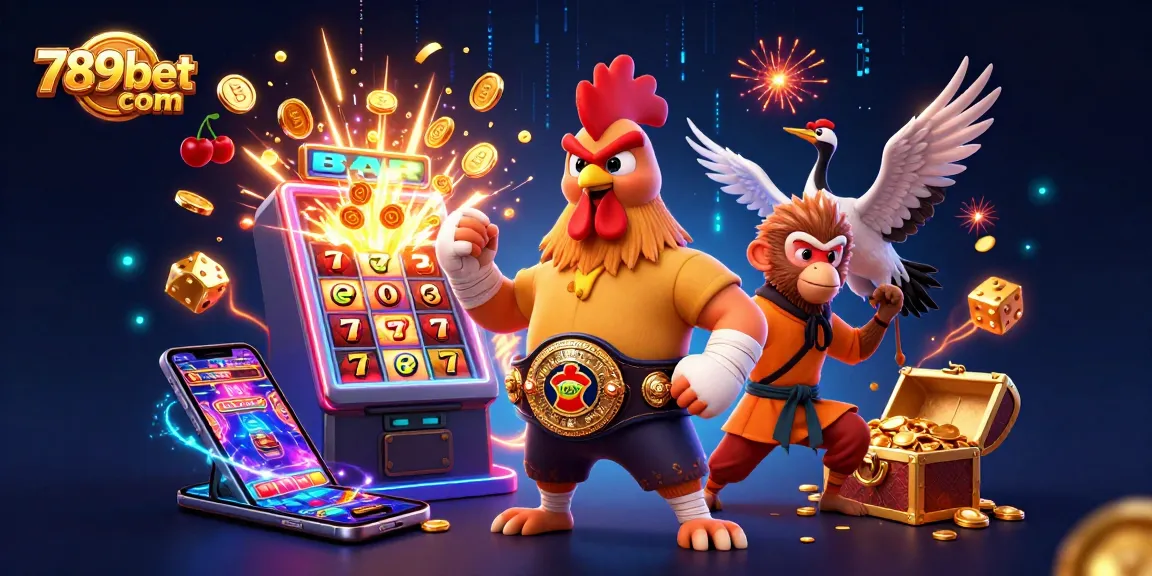 Experience thrilling wins at 789bet com with a vibrant casino scene illustrating dynamic characters and exciting gaming elements.