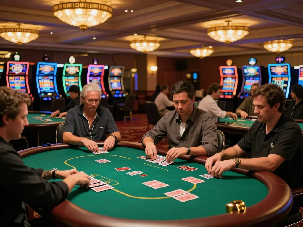 Engaged players at XOCDIA88 poker tables showcasing dynamic gameplay and lively atmosphere
