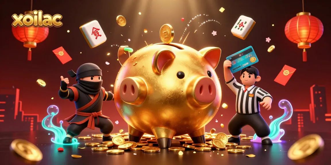 Engage with xoilac's vibrant casino scene featuring dynamic characters and golden treasures.