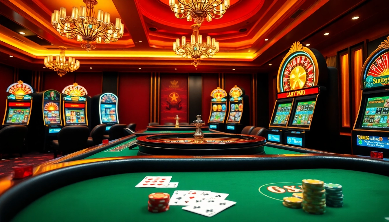 Experience thrilling gameplay at Lucky88 with vibrant gaming tables and slot machines.