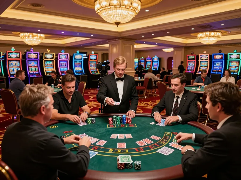 Players at a blackjack table strategically betting at vb88 casino, showcasing engagement and excitement.