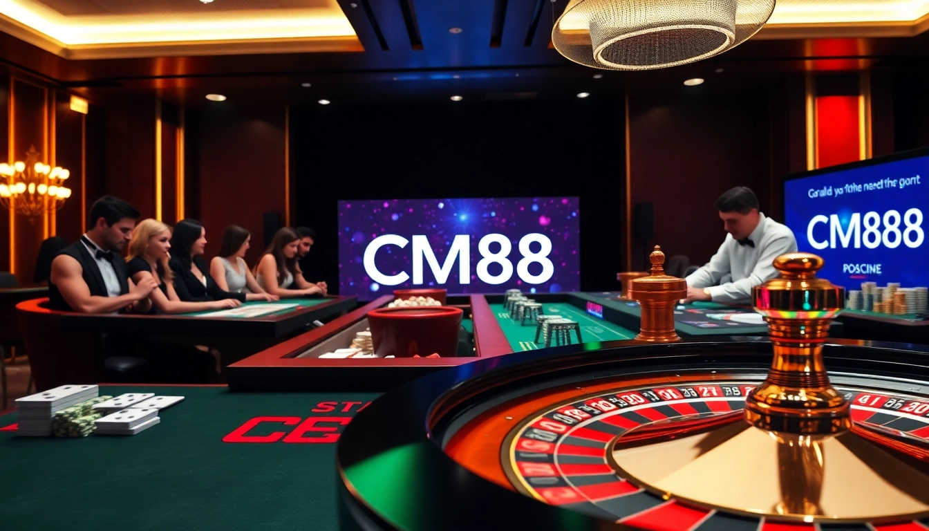 Experience high-stakes excitement at CM88 with vibrant casino tables and luxurious ambiance.