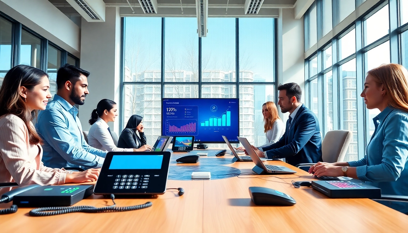 Discover leading business phone providers enhancing communication in a modern office.