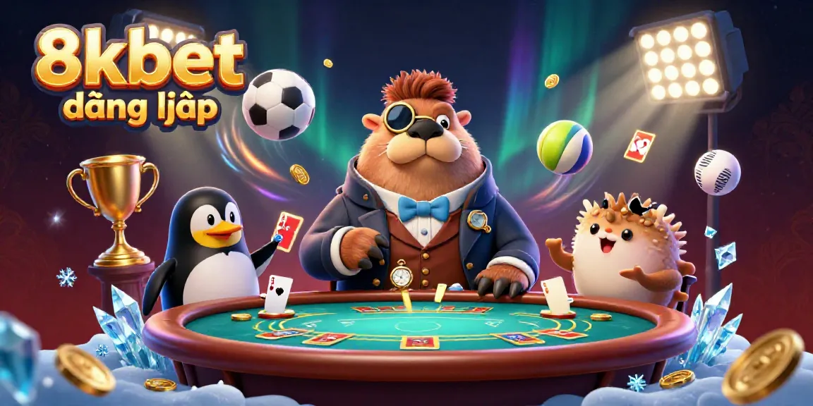 Experience the fun of 8xbet đăng nhập with a playful walrus poker scene.