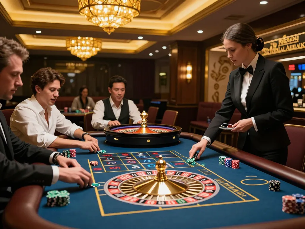 Play and win on the qq8827 roulette table, where excitement meets strategy in a luxurious casino.