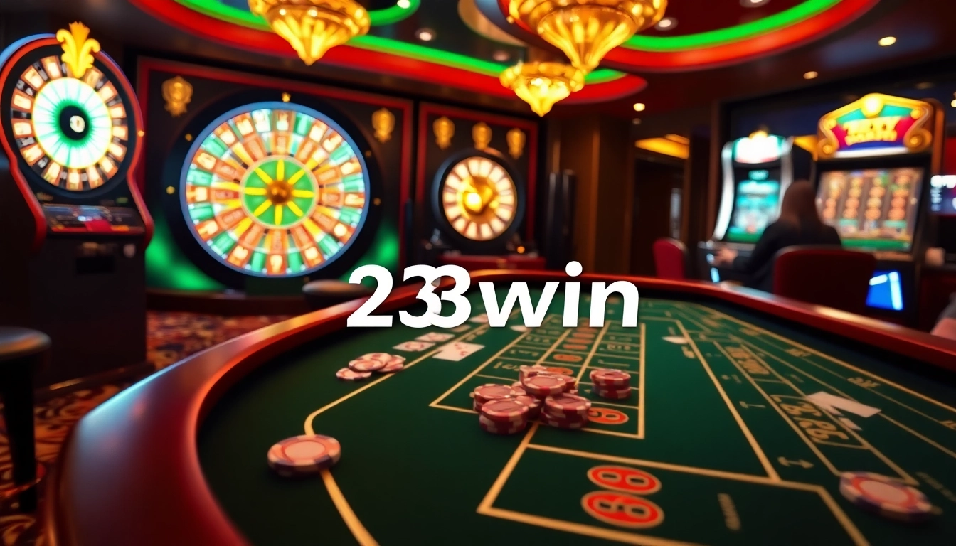 Experience the thrilling excitement of 23win with vibrant casino tables and gaming action.
