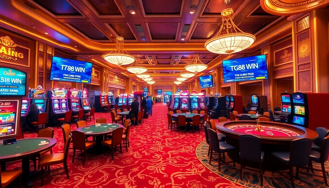 Experience the excitement of tg88 win at a luxurious casino full of gaming tables and slot machines.