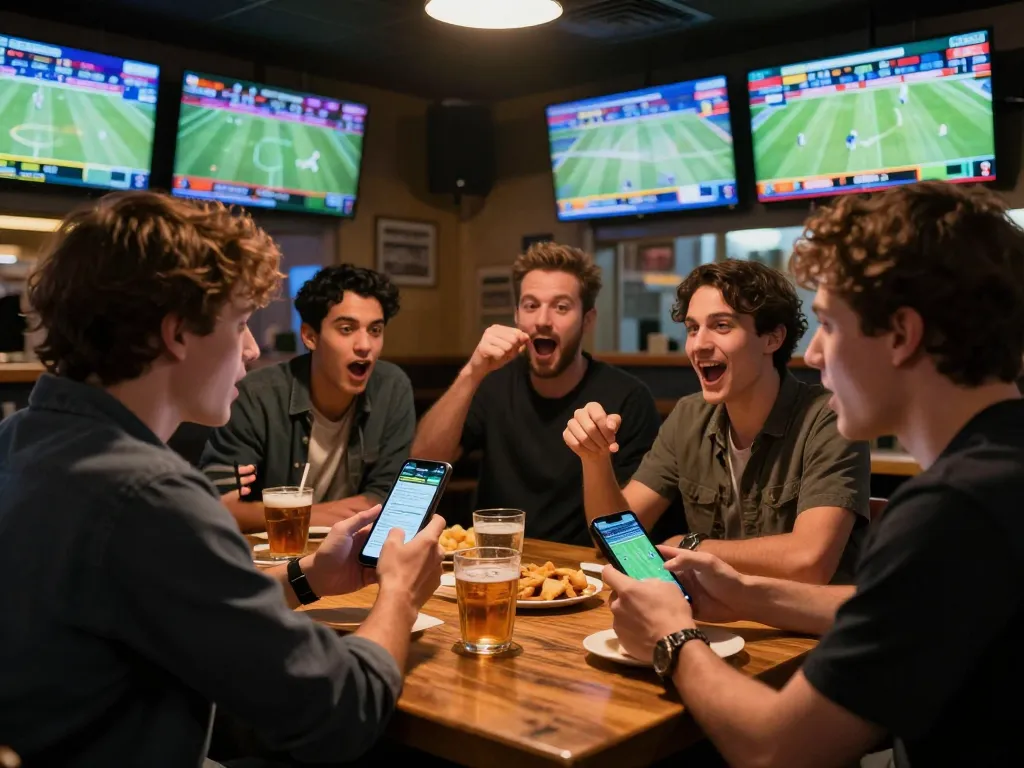 Engaged sports betting experience with mobile app and live game screens showcasing keo nha cai action.