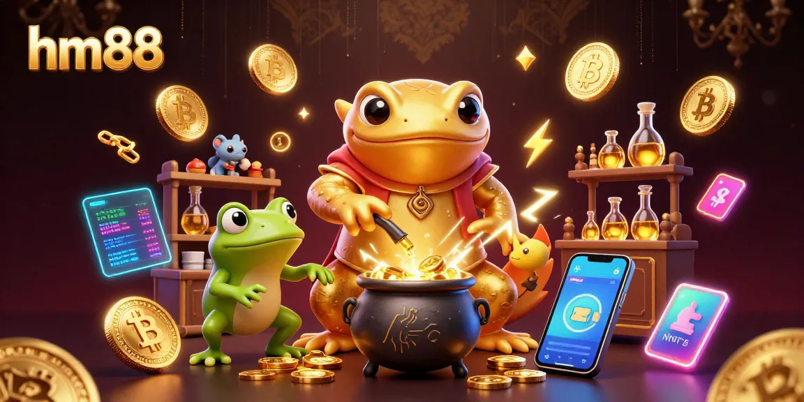 Play high-stakes games with hm88's vibrant 3D casino scene full of excitement and gold.