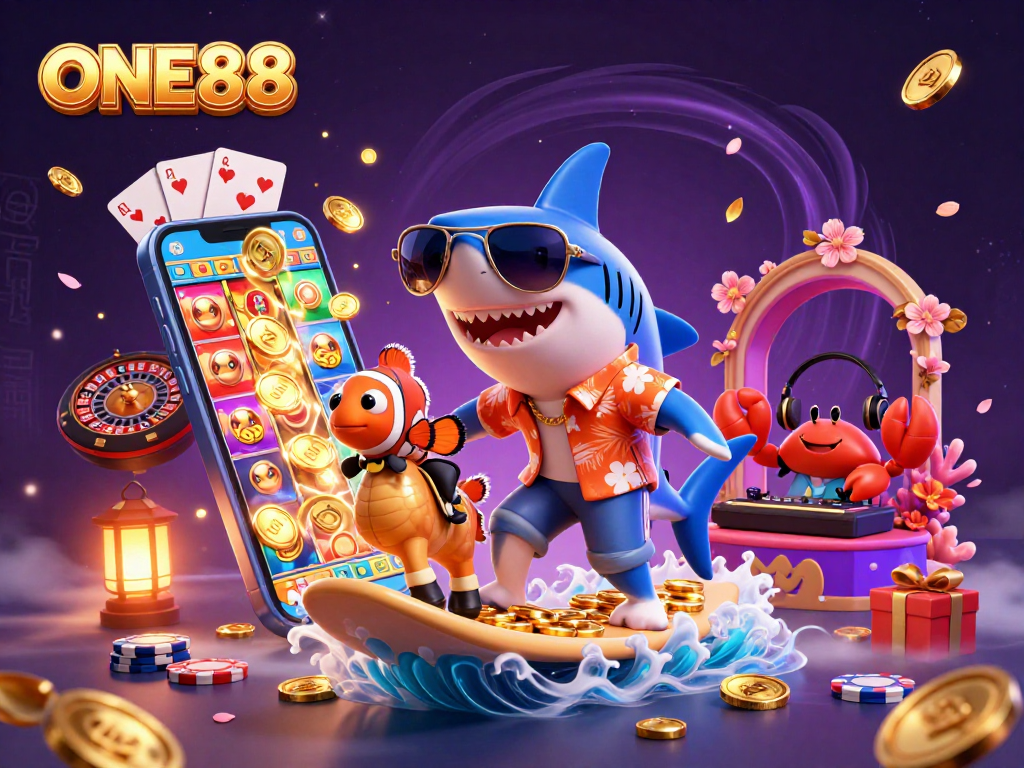 ONE88 players experience thrilling gameplay aboard an ocean of golden coins with jackpot visuals.