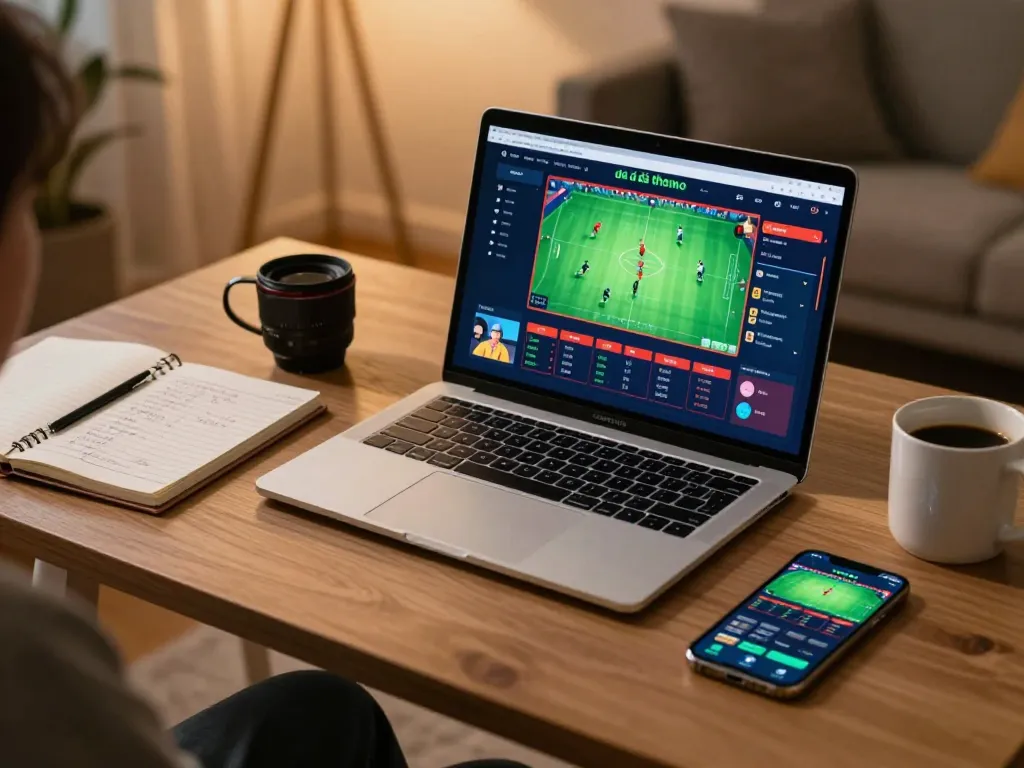 Engaging online gambling scene showcasing đá gà thomo interface and strategic gameplay at home.