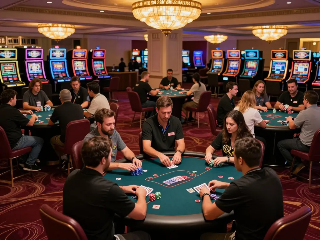 Red88 players engaging in high-stakes poker at a luxurious casino table.