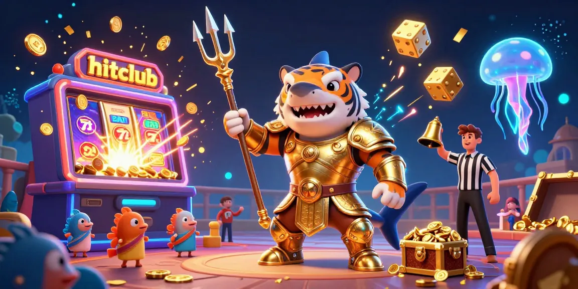 Experience the thrill of winning at hitclub with 3D gaming elements and jackpot excitement in this vibrant casino scene.