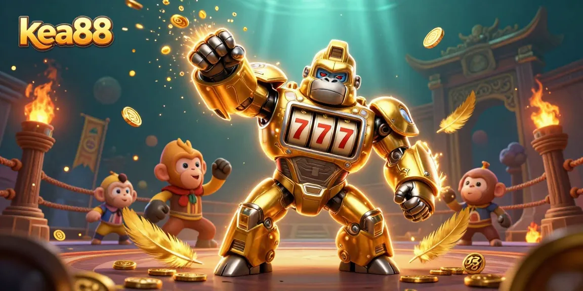 Engage with kea88's thrilling slots experience through dynamic golden mech themes and vibrant casino elements.