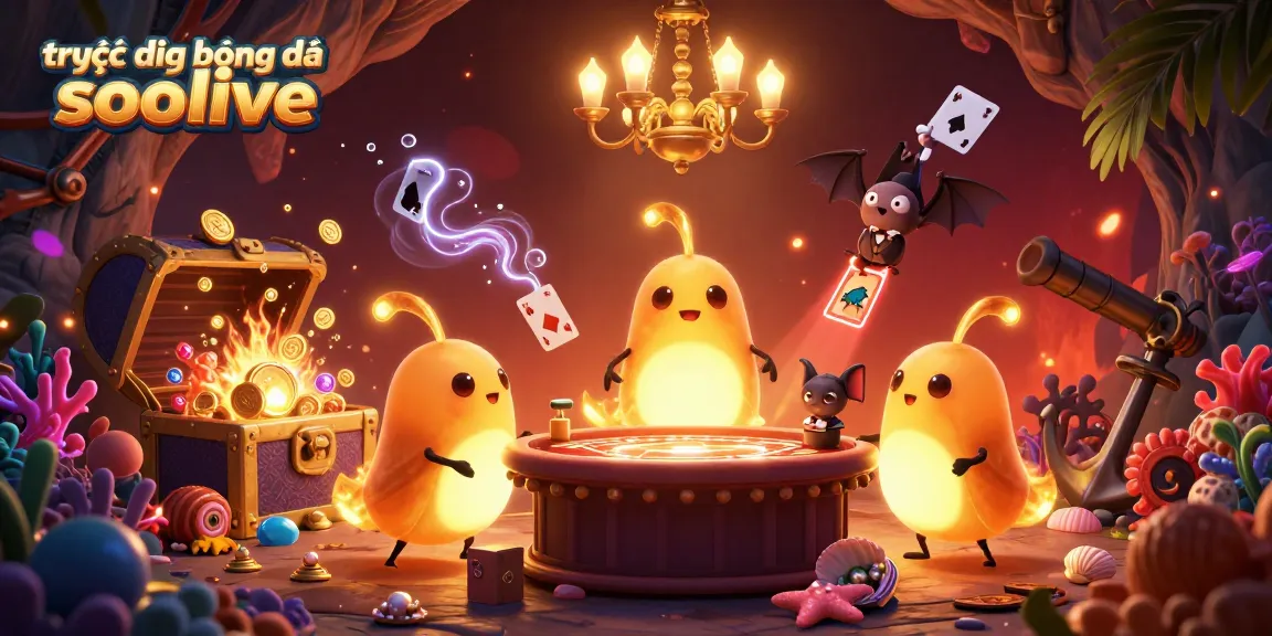 Experience trực tiếp bóng đá socolive in this vibrant 3D casino scene filled with glowing characters and thrilling game elements.